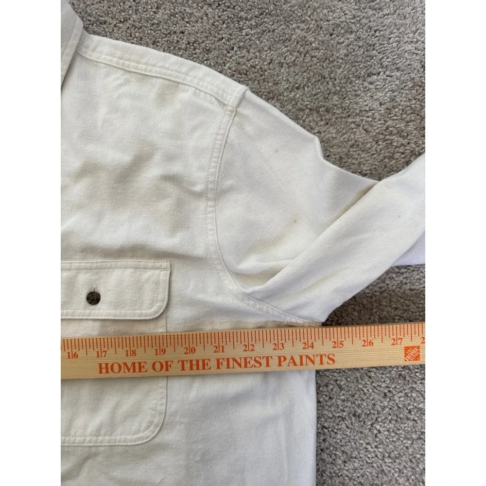 Banana Republic Mens XL Standard Fit Cream Off White Flannel Button Down Shirt